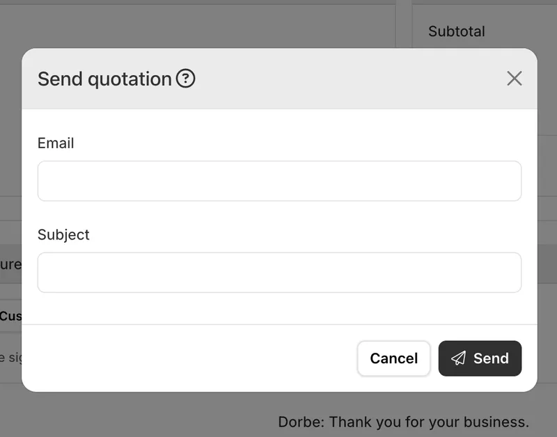 Email your quotations and invoices