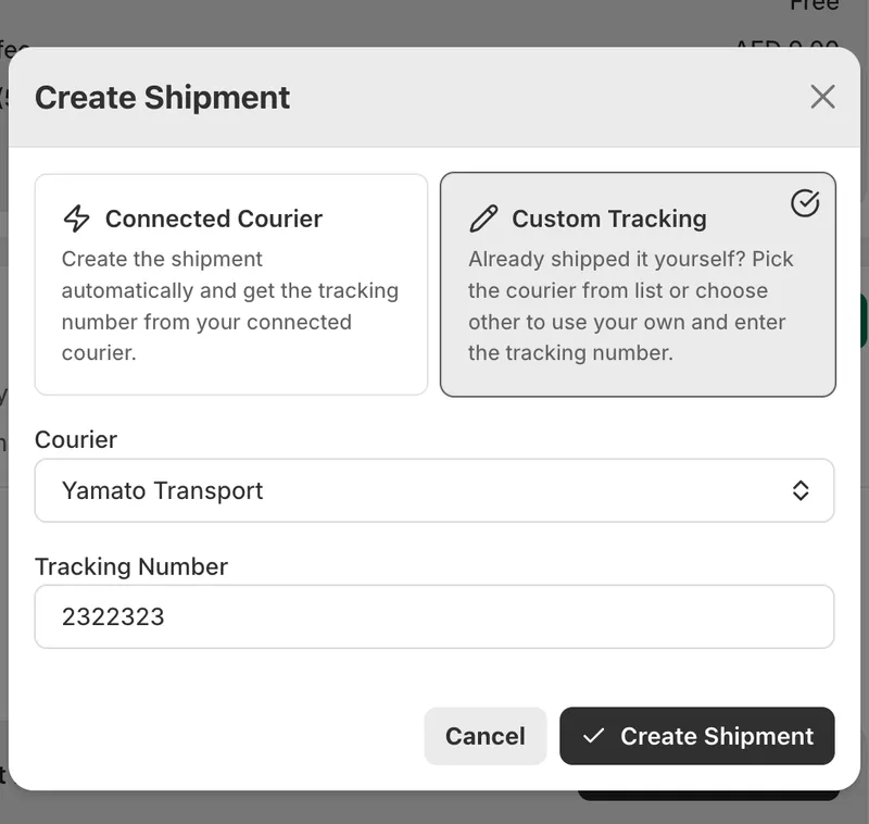 Custom tracking: ship with any carrier