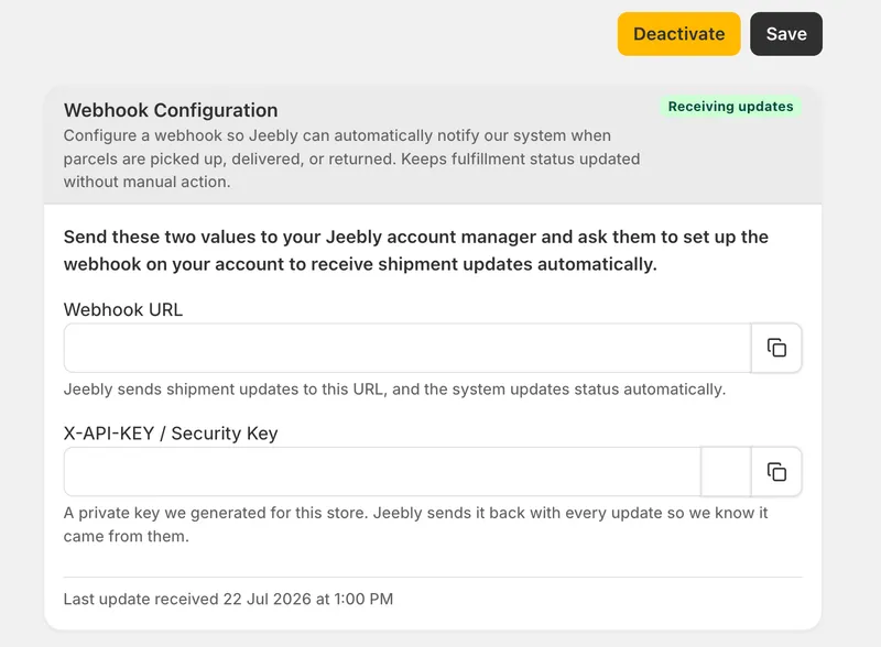 Jeebly shipment statuses now update themselves