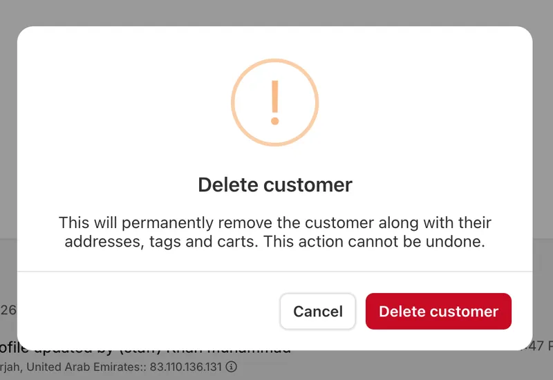 Delete a customer