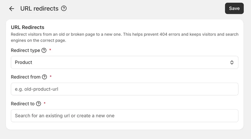 A dedicated page for all your redirects