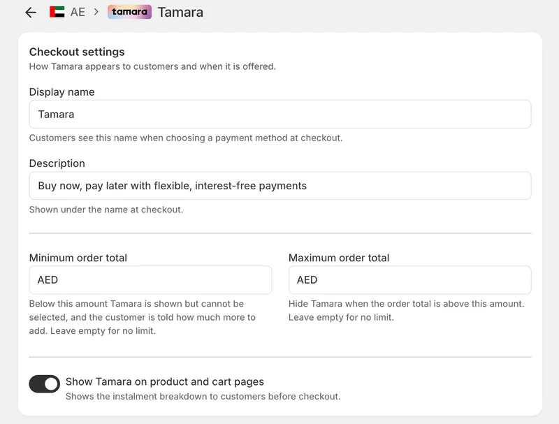 Tamara — now available at your checkout