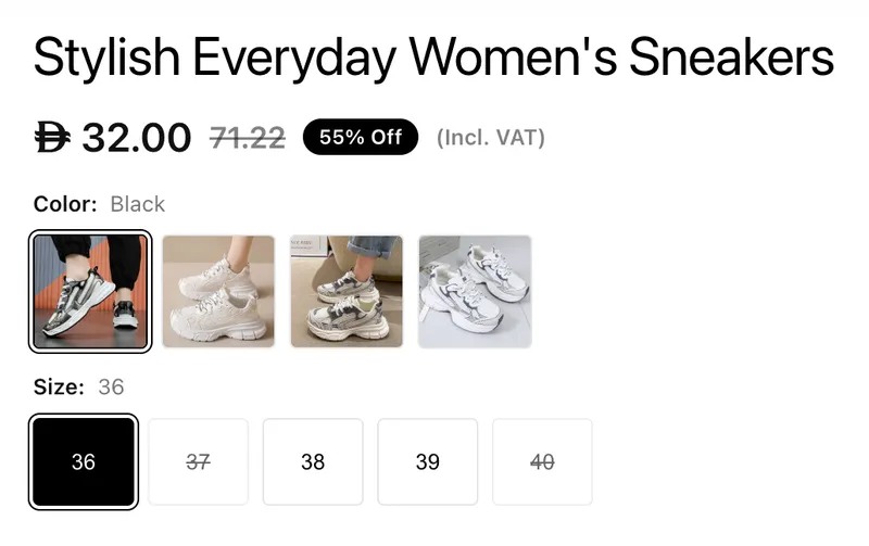 Variant images in the product gallery