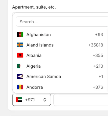 A nicer way to pick a country and mobile prefix