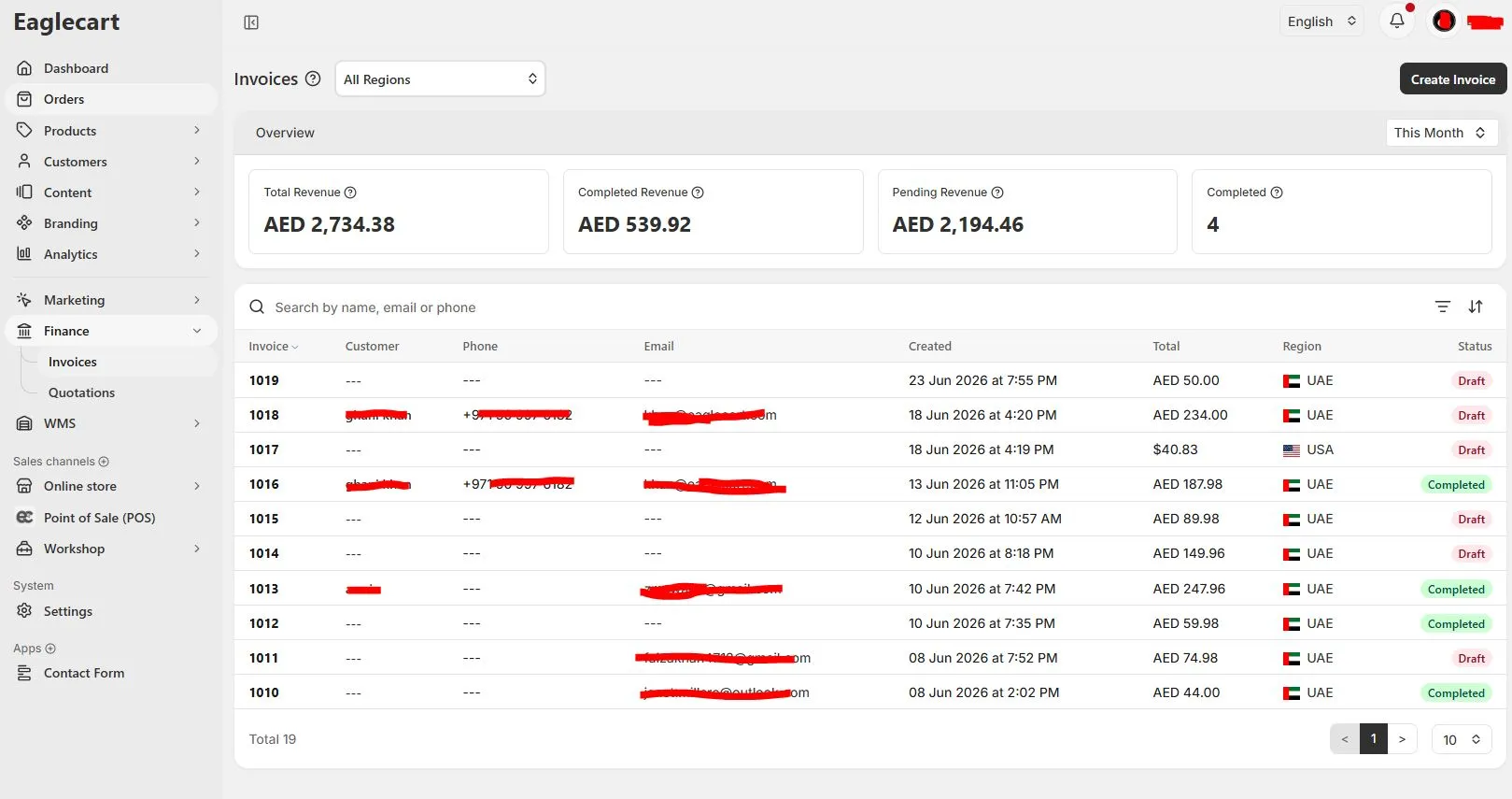 VAT tax invoice software in the UAE - Eaglecart tax invoice