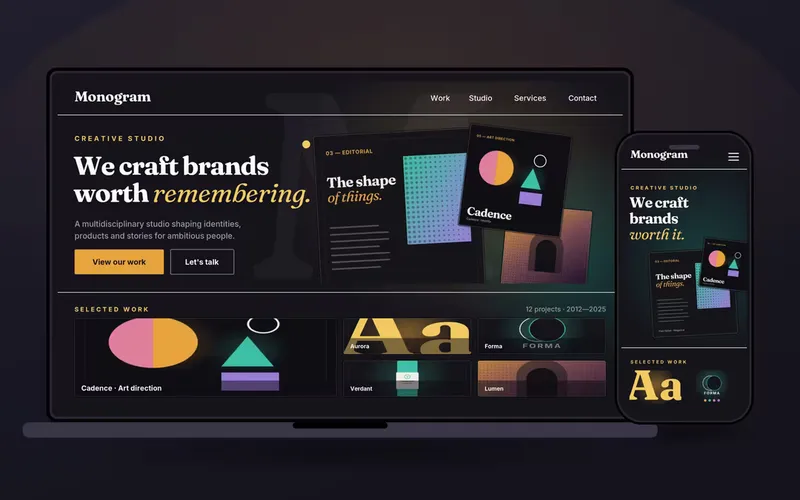 Monogram: An Editorial Showcase Theme for Studios and Portfolios
