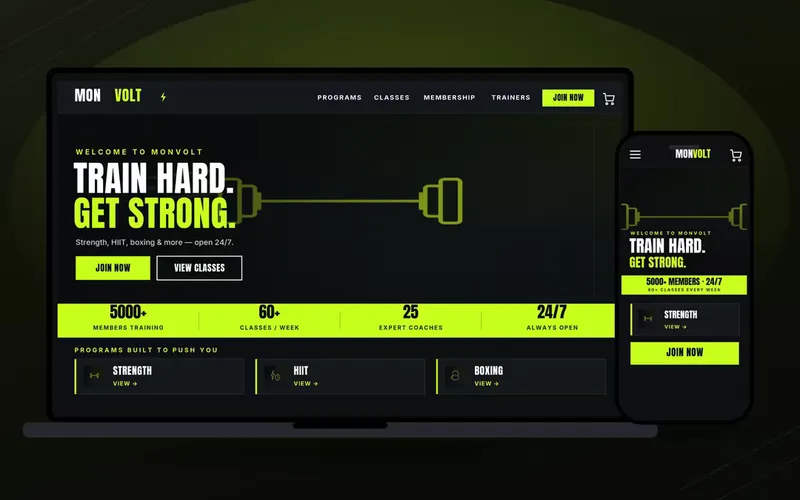 Monvolt: A Bold, High-Energy Theme for Gyms and Fitness