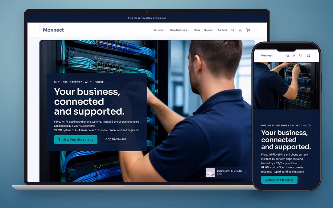 Monnect ecommerce theme preview for a UAE online store on desktop and mobile