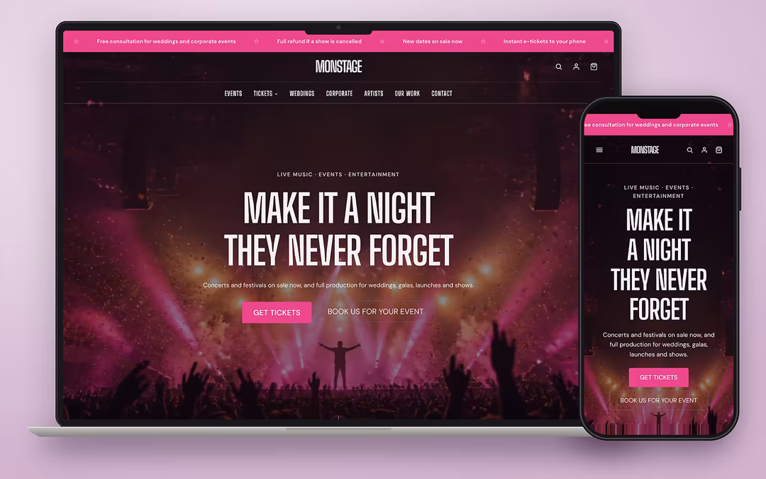 Monstage ecommerce theme preview for a UAE online store on desktop and mobile