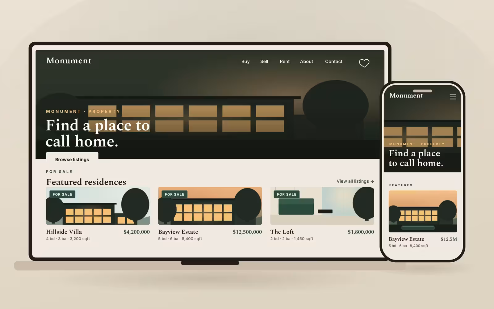 Monument Real estate theme