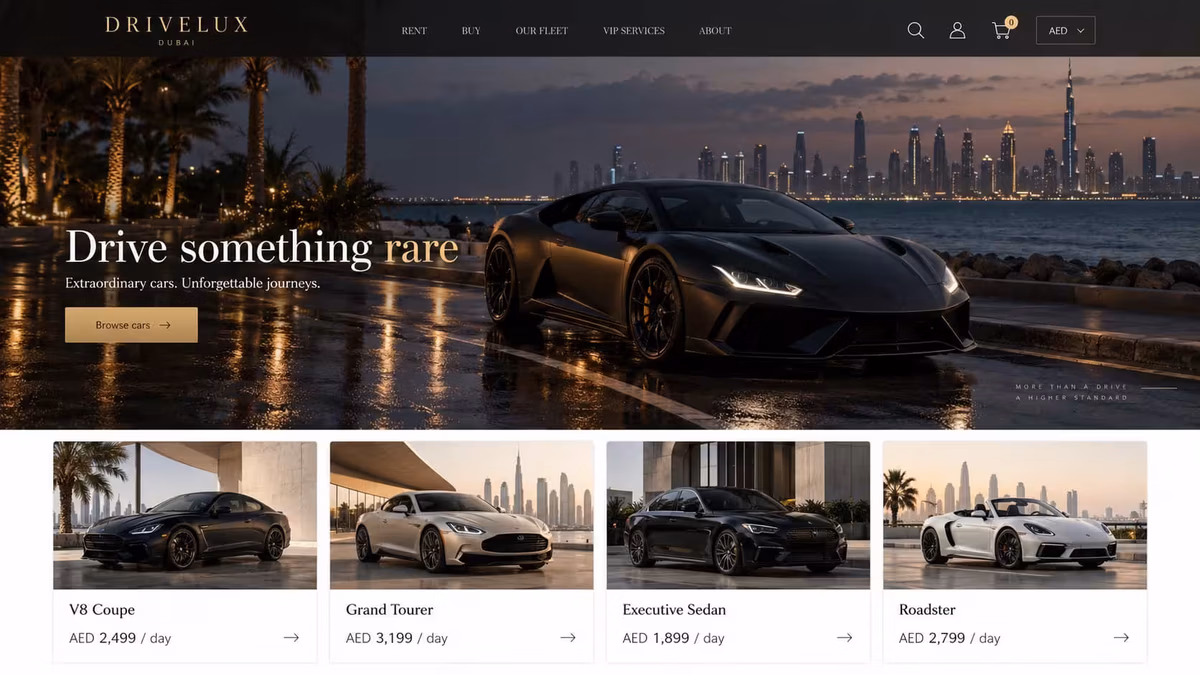 Automotive parts online store design for UAE businesses