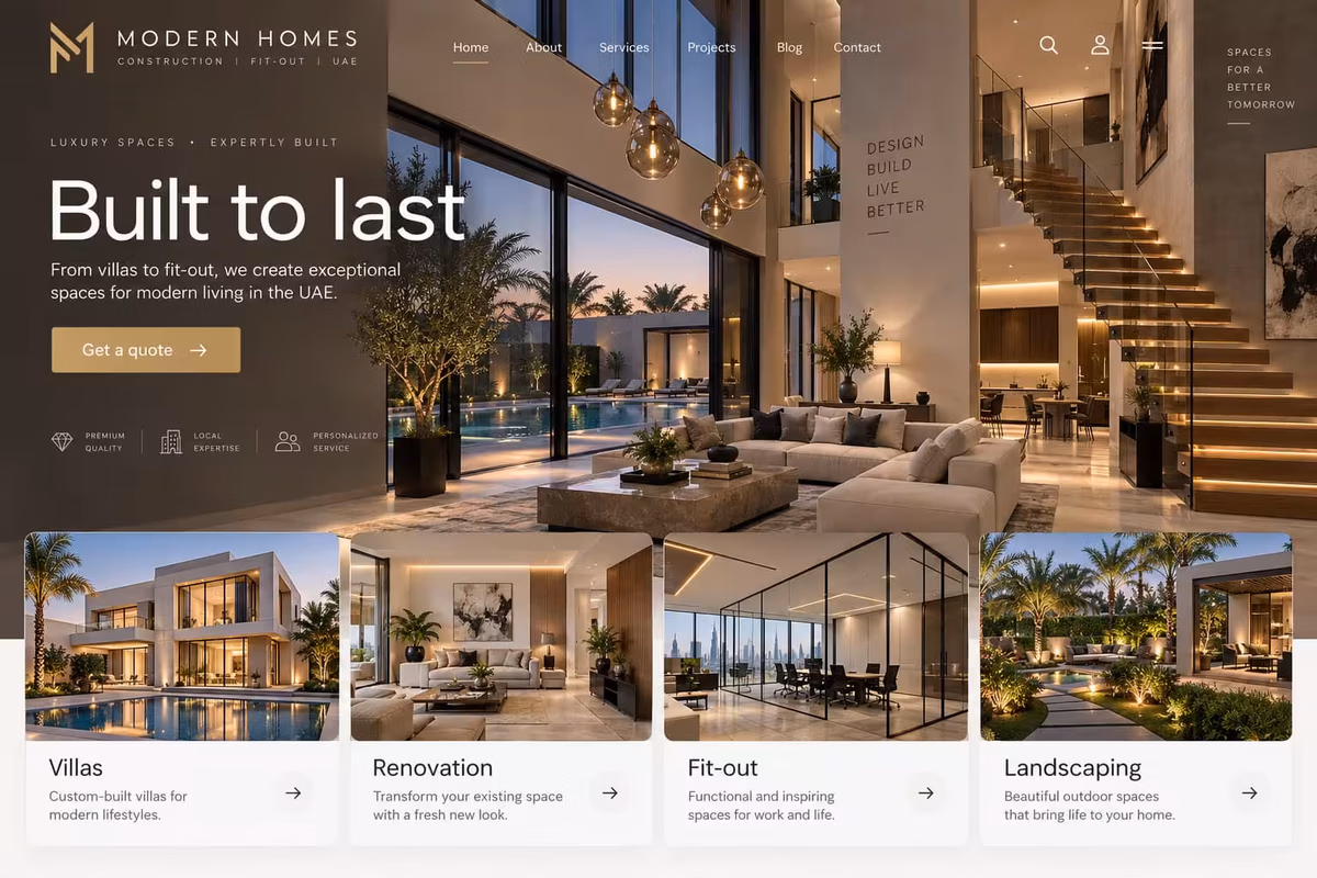 Construction supplies ecommerce website design UAE