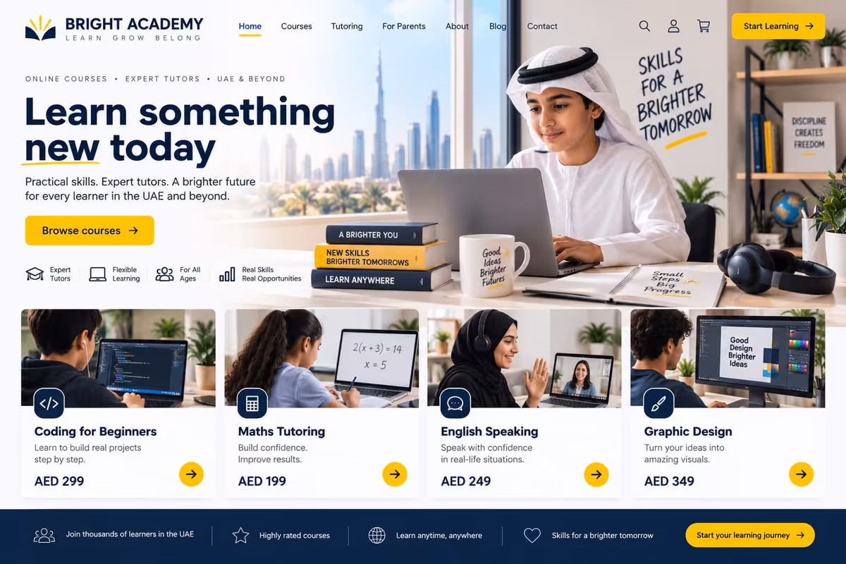 Educational products ecommerce website design