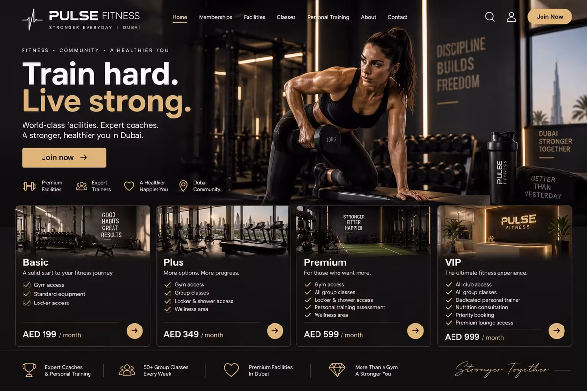 Fitness and gym products online store design