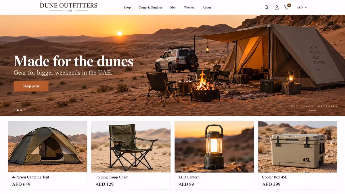 Camping and outdoor equipment online store UAE