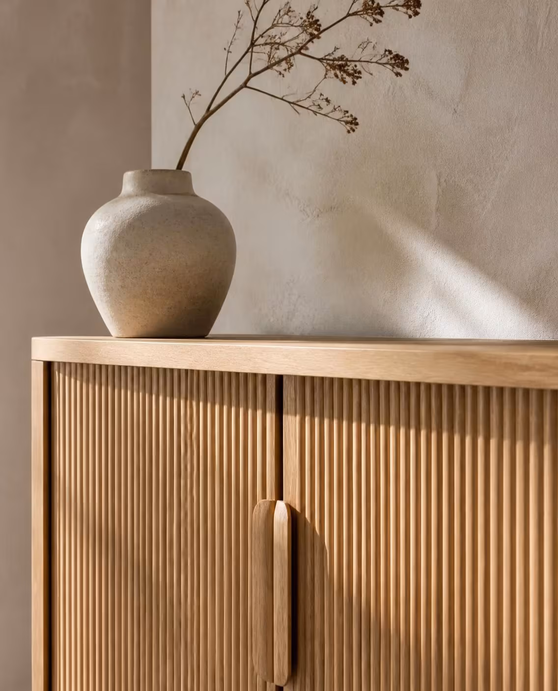 Fluted oak fronts