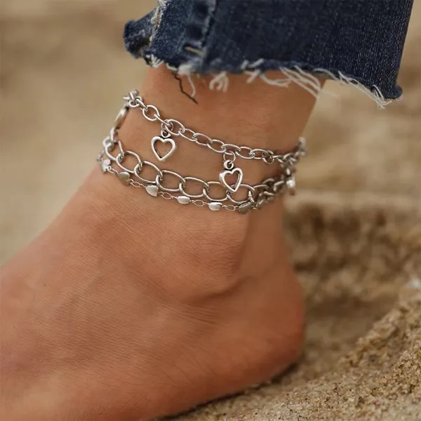 Sparkling Silver Boho Beach Anklet
