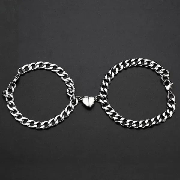 Matching Silver Couple Love Bracelets
