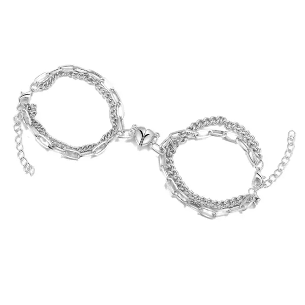 Matching Silver Couple Love Bracelets
