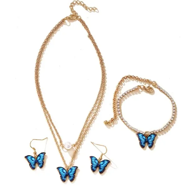 Gold Plated Braided Butterfly Jewelry Set
