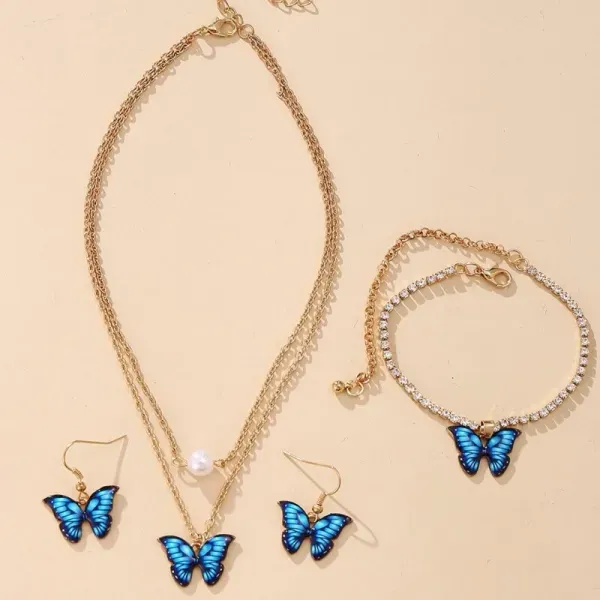 Gold Plated Braided Butterfly Jewelry Set