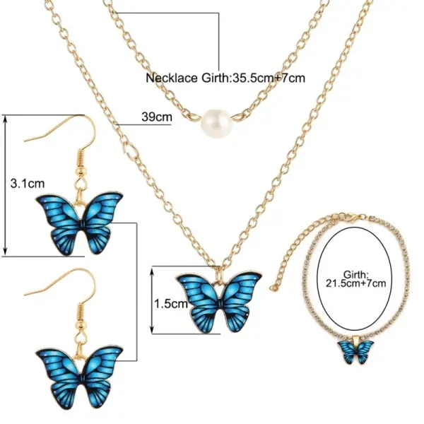 Gold Plated Braided Butterfly Jewelry Set