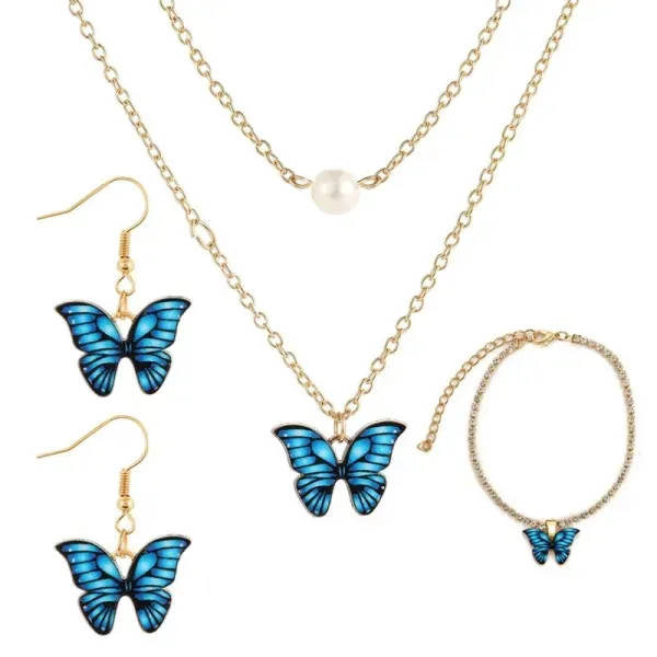 Gold Plated Braided Butterfly Jewelry Set