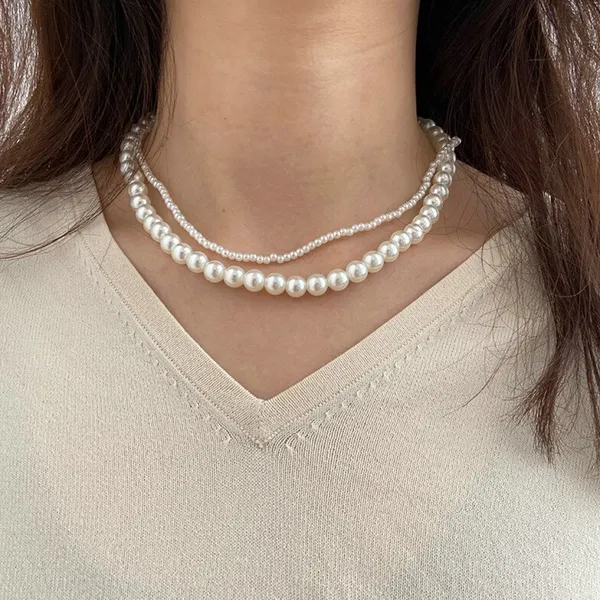 Exquisite Double Layer Pearl Necklace