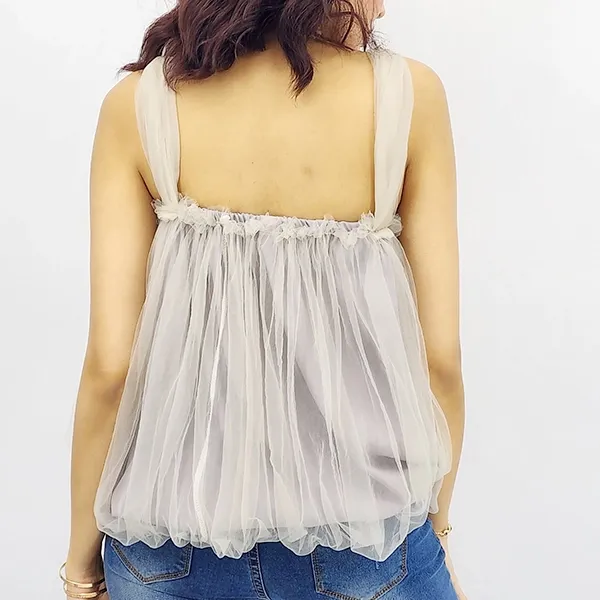 Elegant Chiffon Flare Sleeveless Top