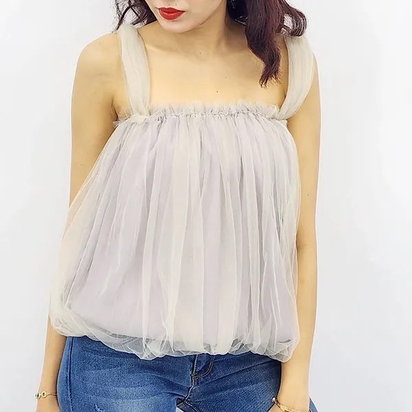 Elegant Chiffon Flare Sleeveless Top