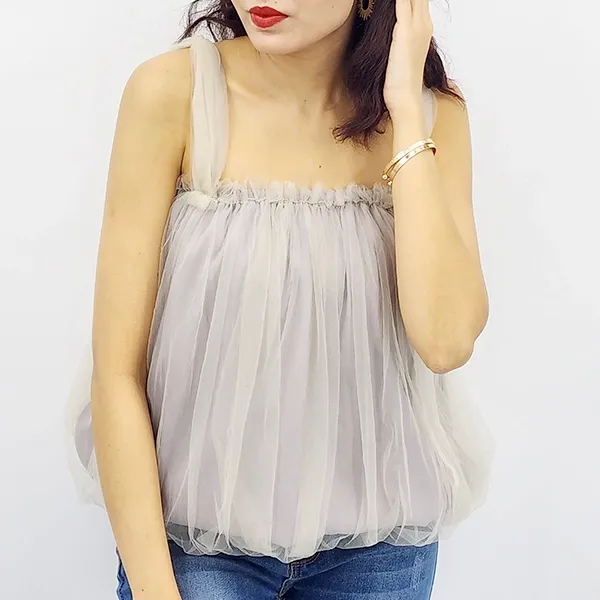 Elegant Chiffon Flare Sleeveless Top