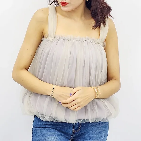 Elegant Chiffon Flare Sleeveless Top
