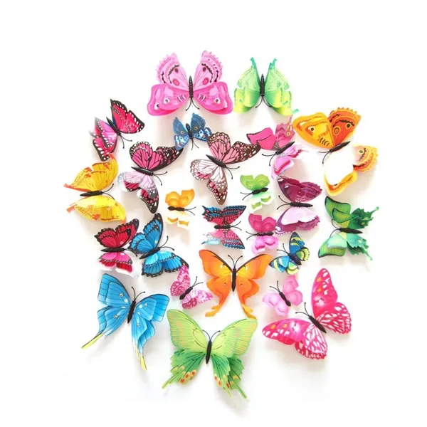 12 Pcs 3D Colorful Butterfly Wall Stickers