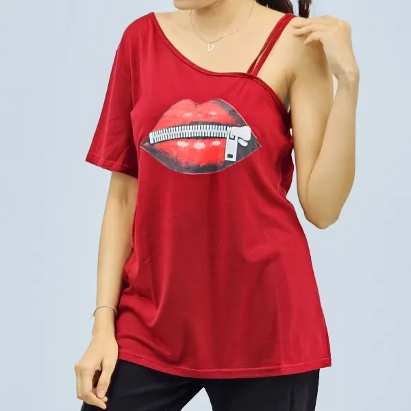 One Shoulder Ruffle Boho Top