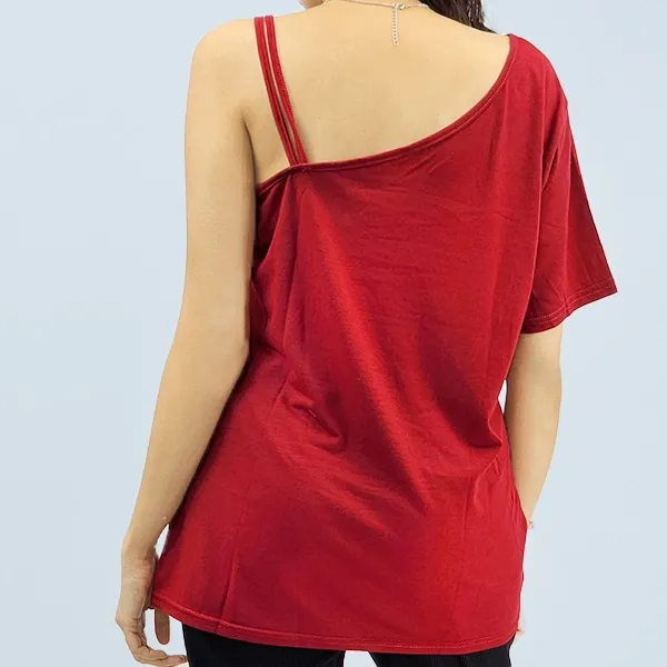 One Shoulder Ruffle Boho Top