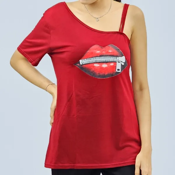 One Shoulder Ruffle Boho Top