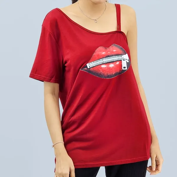 One Shoulder Ruffle Boho Top