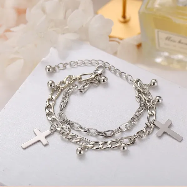 Modern Silver Hook Lock Chain Bracelet
