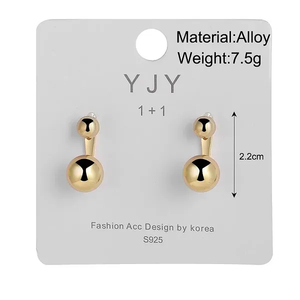 Silver Double Ball Drop Earrings