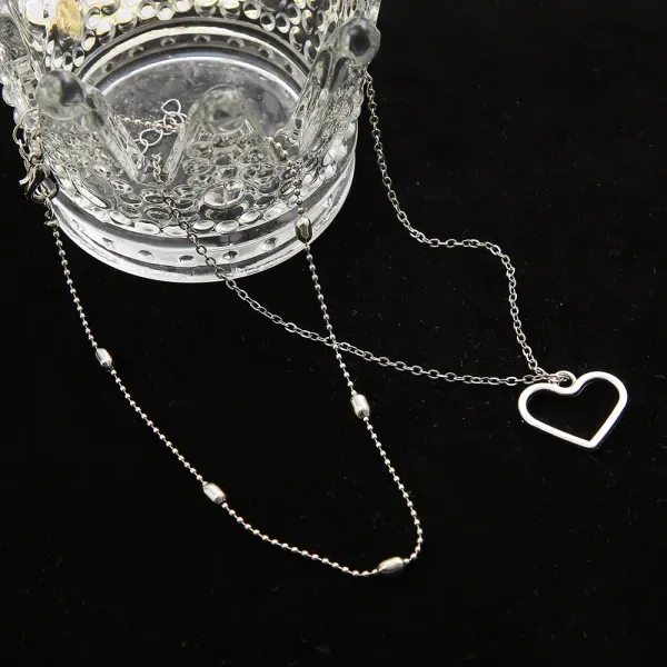 Silver Plated Heart Charm Anklet