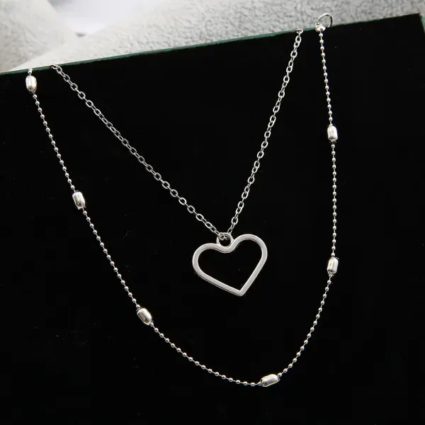 Silver Plated Heart Charm Anklet