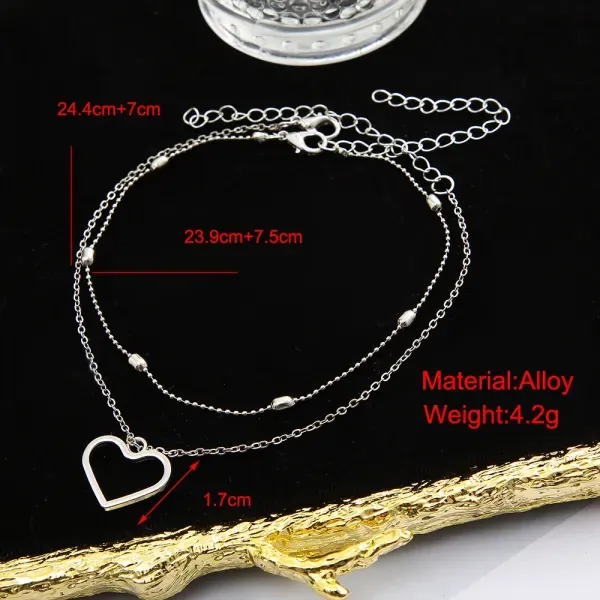 Silver Plated Heart Charm Anklet