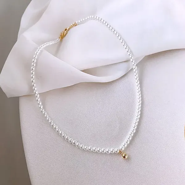 Simple Beaded Clavicle Chain Necklace