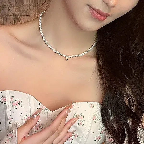 Simple Beaded Clavicle Chain Necklace