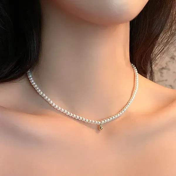 Simple Beaded Clavicle Chain Necklace