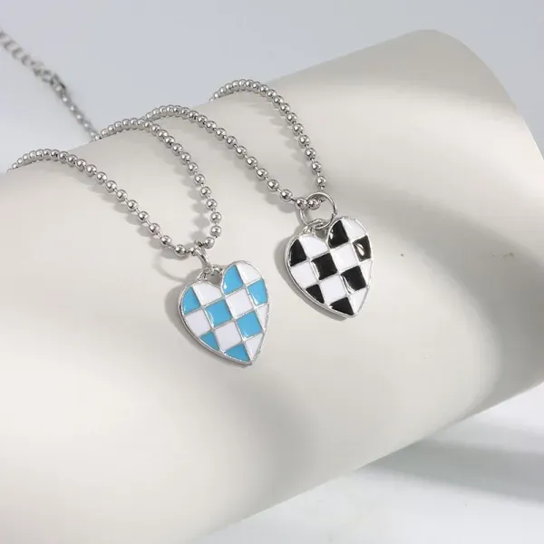 Blue Love Heart Pendant Necklace