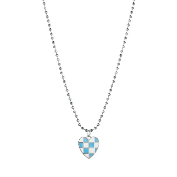 Blue Love Heart Pendant Necklace