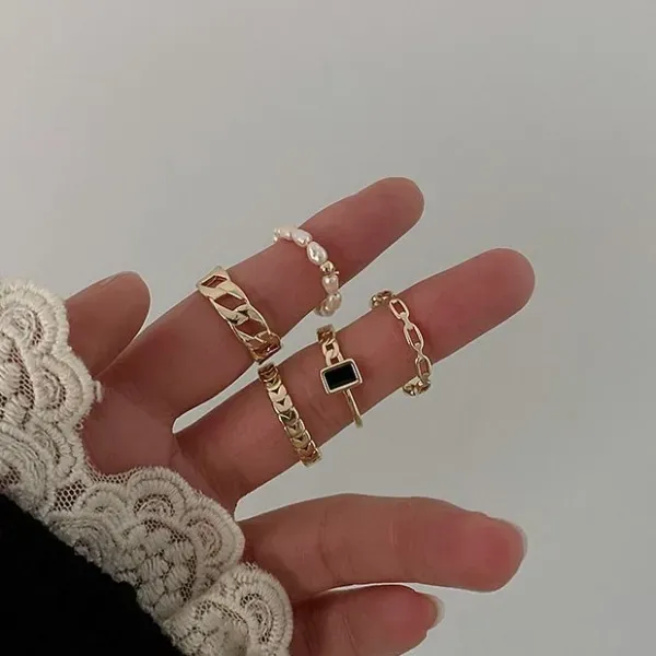 Fashion Chic Chain Link Ring Set