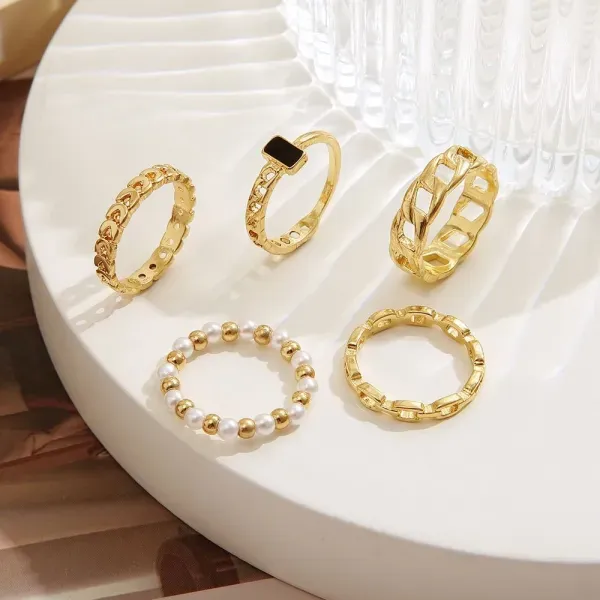 Fashion Chic Chain Link Ring Set