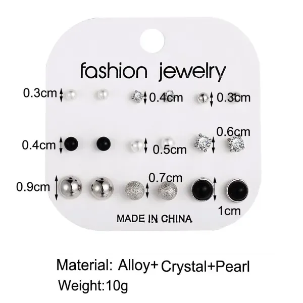 Elegant Multi-Color Statement  Earring Set - 12 Pairs